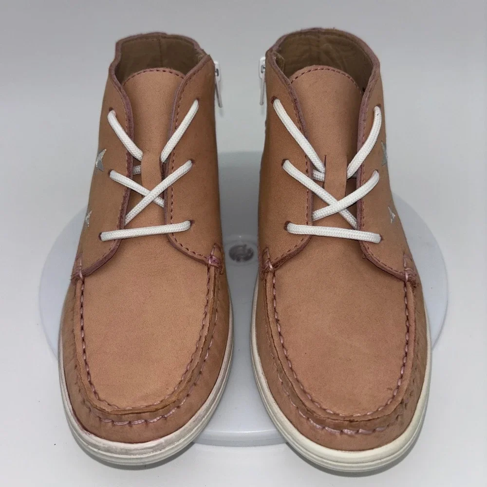MARC JOSEPH NEW YORK Leather‎ Chukka Boot Ankle Pink Girl Kids Star Unisex 2 NEW